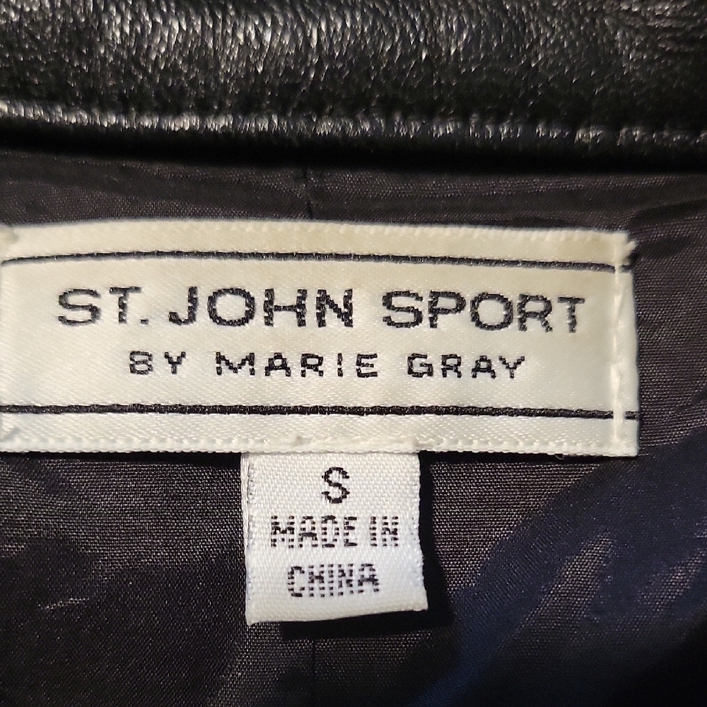 St John Suede Leather Multicolir Patchwork Jacket… - image 2